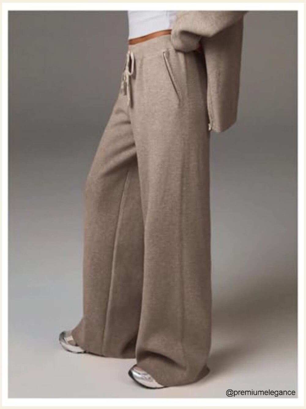 Women's Straight Leg Knit Sweater Pants with Pockets - Picture 4 of 5
